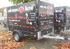 Gebrauchter PKW-Anhnger (2253), 1100 kg Alu-Tieflader mit Hochplane schwarz, Innenmae 250x130x160cm, Standort:Freiburg